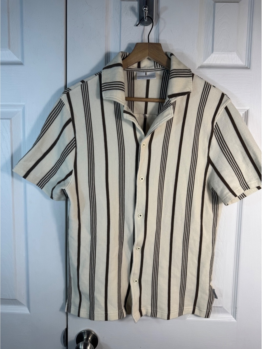 Larsson & Co Men's Short Sleeve Button-Up Shirt, Size L